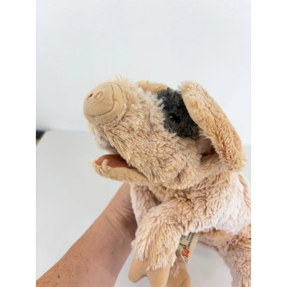 Folkmanis Grunting Pig Hand Puppet Spotted Tan Black Plush 2991 Sound Maker